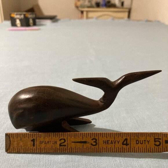 Vintage Whale Sculpture Ironwood MCM Wood Carving - Picture 7 of 7